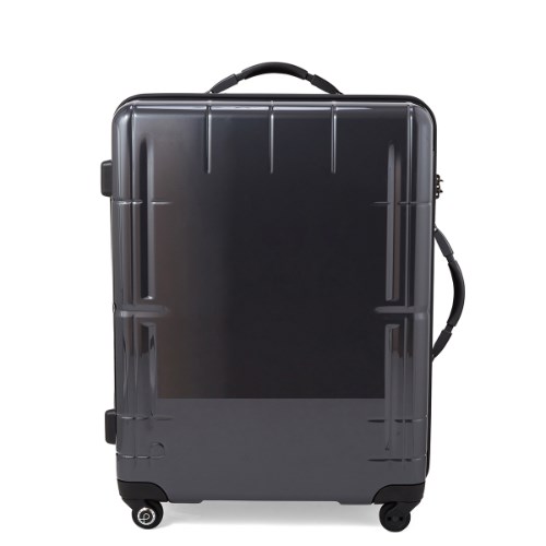 安定感のある四角いフォルムに、優れた耐衝撃性を持つポリカーボネートハイブリッド樹脂を使用した頑丈で軽量なスーツケースです。