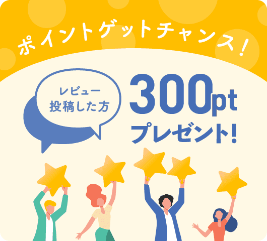 レビュー投稿した方、300ポイントプレゼント